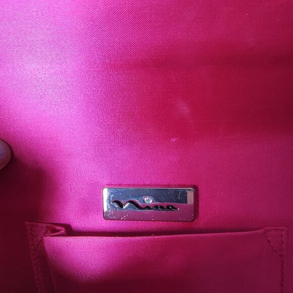 Nina Silver Beaded Evening Clutch Purse Bag Chain Strap Formal Wedding Prom - Picture 6 of 7